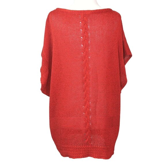 Liz Claiborne Vintage Rust Silk Blend Knit Top Dolman Sleeve Sweater L - Picture 3 of 8